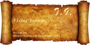 Tichy István névjegykártya